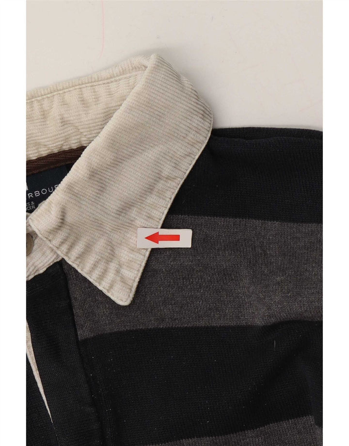 Suéter masculino Marks & Spencer Blue Harbour com gola polo preto médio
