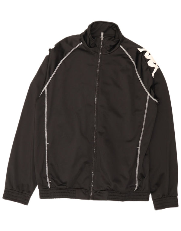 Kappa Mens Graphic Tracksuit Top Jaqueta Grande Poliéster Preto