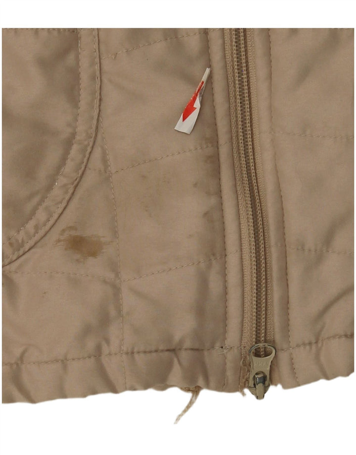 Jaqueta bomber feminina vintage EU 36 poliéster bege pequeno