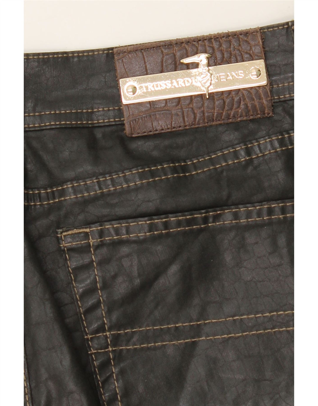 TRUSSARDI Womens Slim Casual Trousers W30 L33 Black Cotton Vintage Trussardi and Second-Hand Trussardi from Messina Hembry 