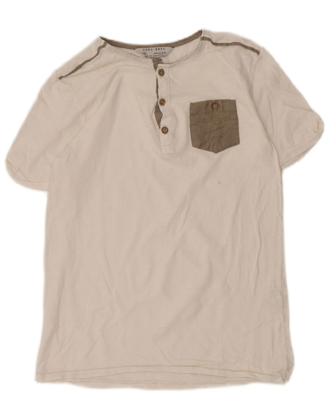 ZARA Boys Camiseta Top 11-12 Anos Algodão Branco