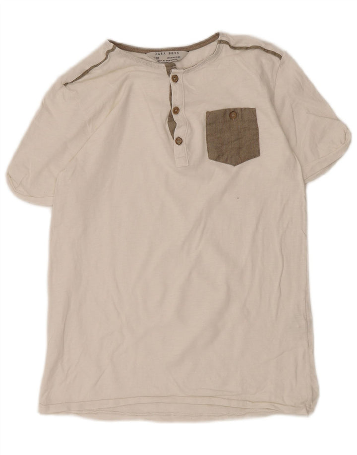 ZARA Boys Camiseta Top 11-12 Anos Algodão Branco