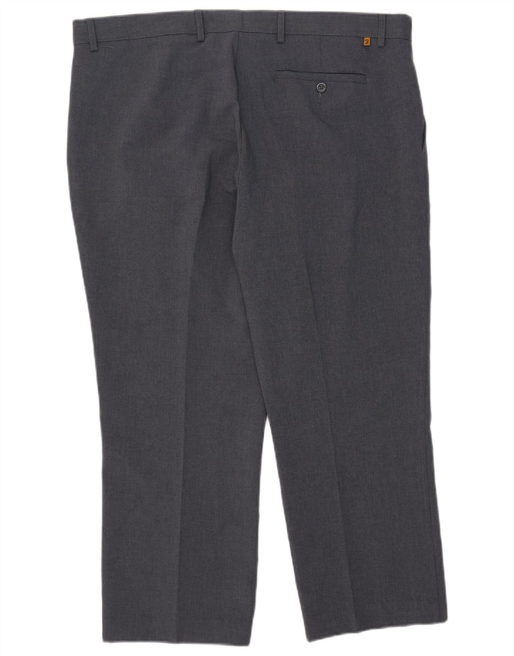 Farah Calça masculina reta cortada W42 L27 poliéster cinza