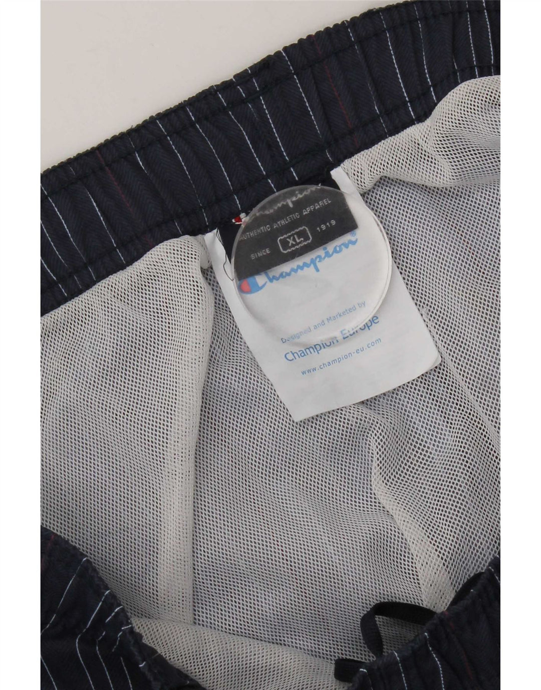 Shorts de natação masculino Champion XL azul marinho listrado poliamida