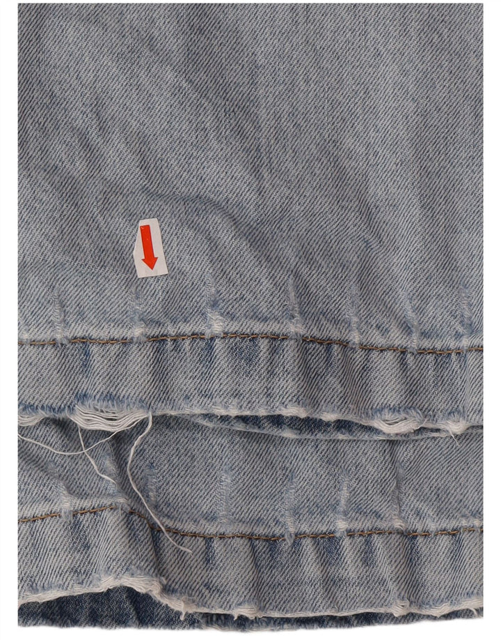 Calça jeans masculina WRANGLER desgastada com perna larga W27 L29 algodão azul