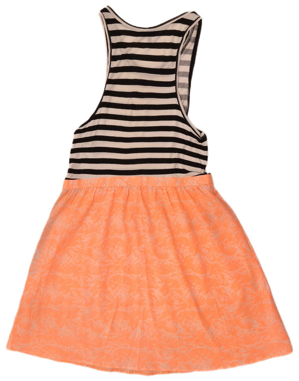 Vestido feminino Hurley sem mangas evasê UK 18 XL listrado multicolorido