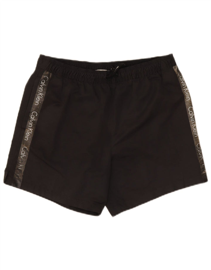 Calvin Klein Shorts de natação masculino gráfico pequeno poliéster preto