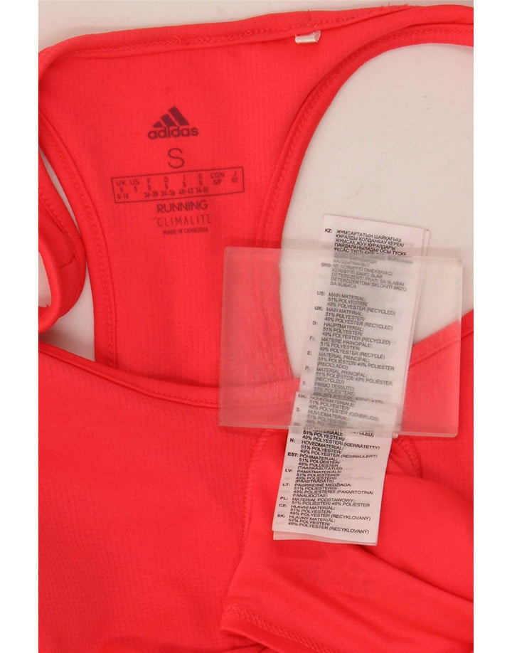 Adidas Womens Climalite Vest Top UK 8/10 Pequeno Poliéster Vermelho