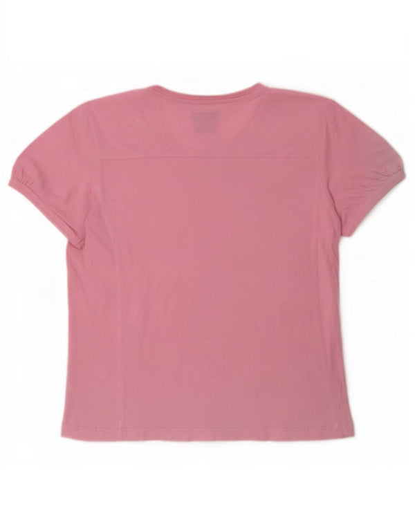 Camiseta feminina Champion Easy Fit Top UK 20 2XL algodão rosa