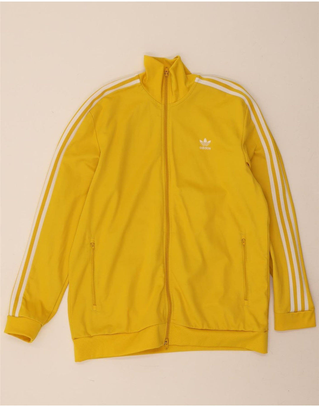Adidas Mens Tracksuit Top Jacket XL Amarelo Algodão