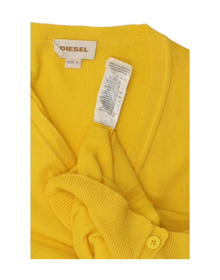 Suéter Cardigan Masculino Diesel Grande Algodão Amarelo