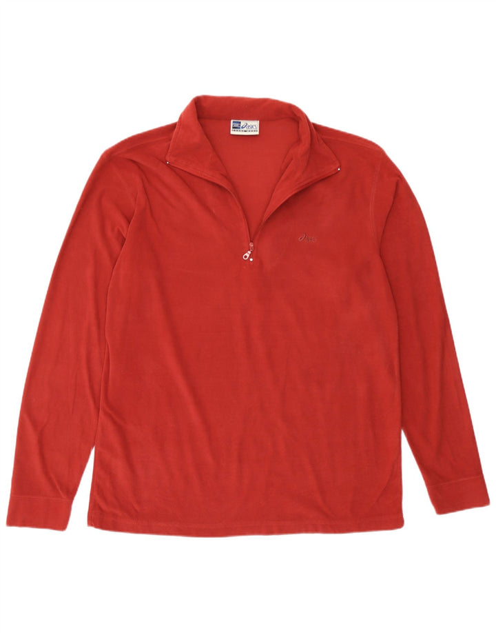 Asics Mens Zip Neck Fleece Jumper Médio Borgonha Poliéster