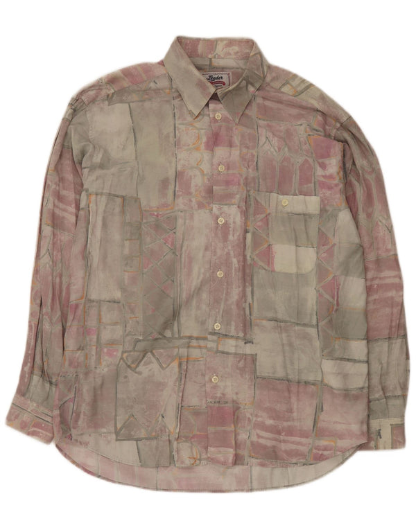 Camisa masculina Leader grande multicolorida patchwork viscose