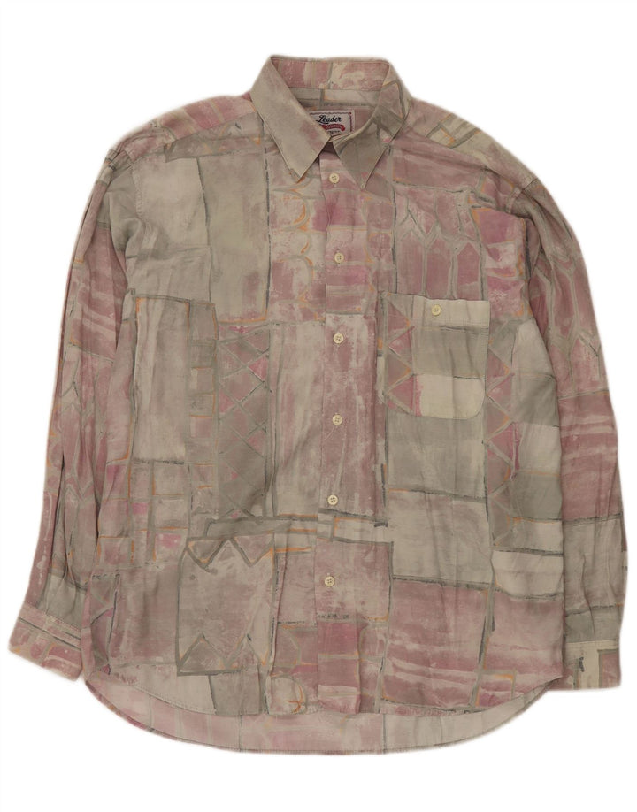 Camisa masculina Leader grande multicolorida patchwork viscose