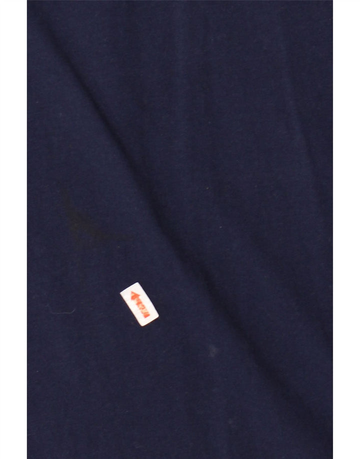 Camiseta masculina gráfica FILA Top médio algodão azul marinho