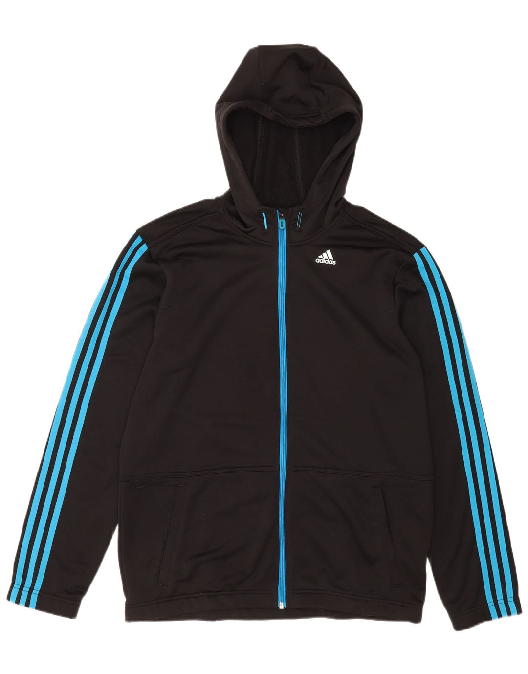 Suéter masculino Adidas Climalite Zip com capuz grande poliéster preto