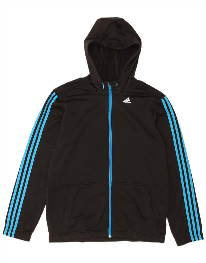 Suéter masculino Adidas Climalite Zip com capuz grande poliéster preto