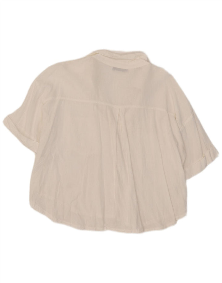 Zara Camisa Oversized Feminina Reino Unido 14 Médio Branco