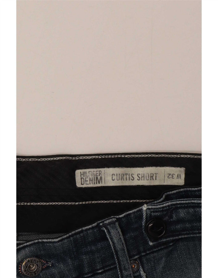 Shorts jeans masculino Tommy Hilfiger Curtis desgastado W32 azul médio