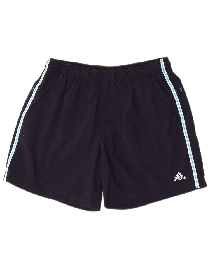 Shorts de natação masculino Adidas médio azul marinho poliéster