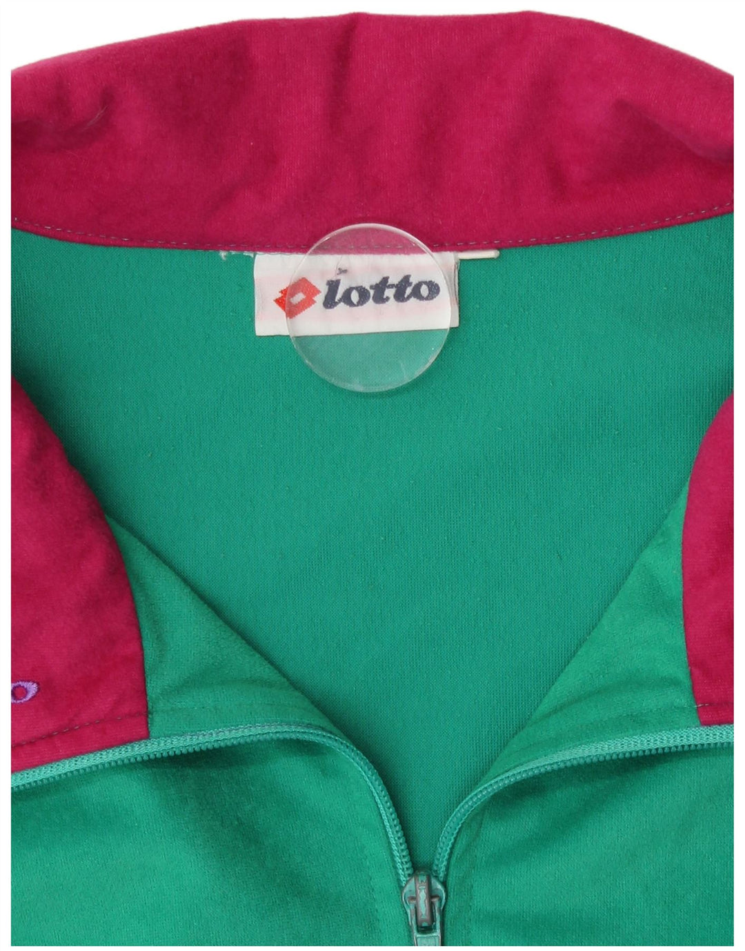 Lotto feminino agasalho jaqueta XL multicolorido colorblock retrô