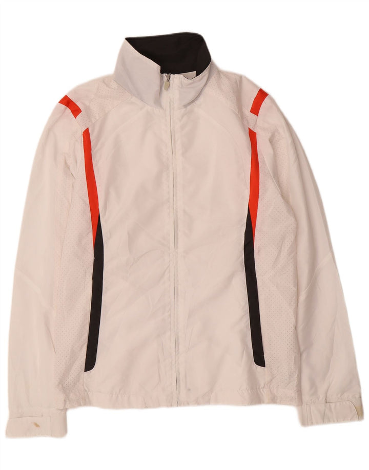 Jaqueta de chuva masculina Lotto Reino Unido 36/38 poliéster colorblock branco pequeno