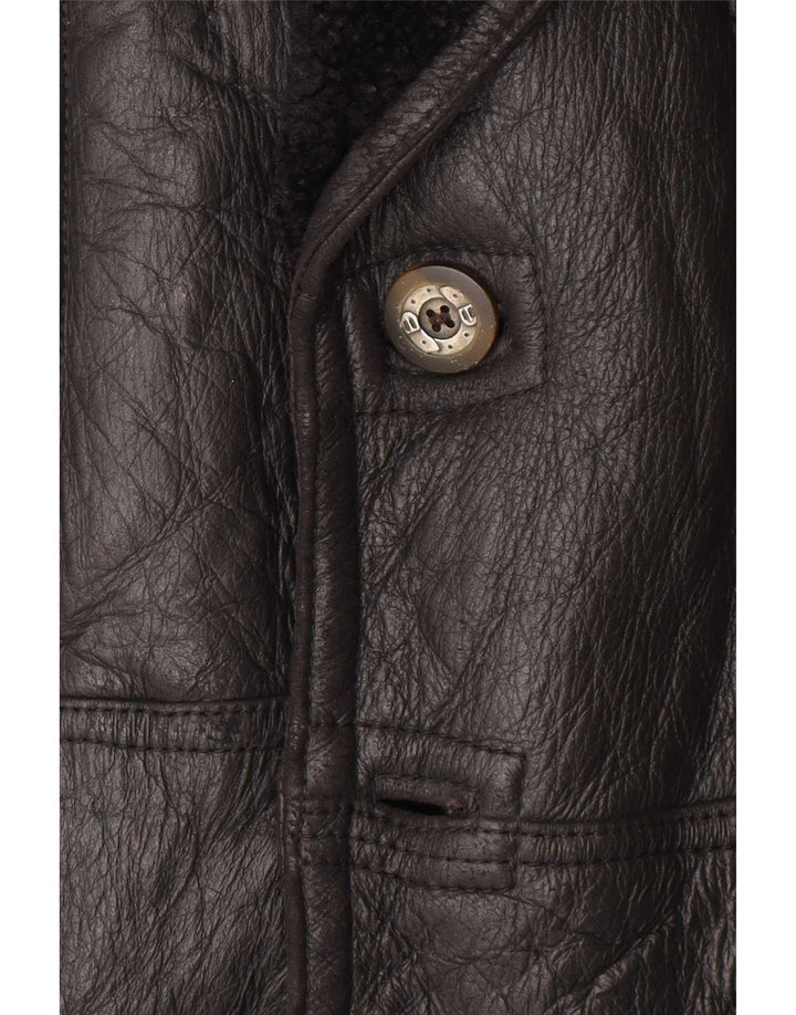 Jaqueta masculina vintage Shearling IT 48 média preta