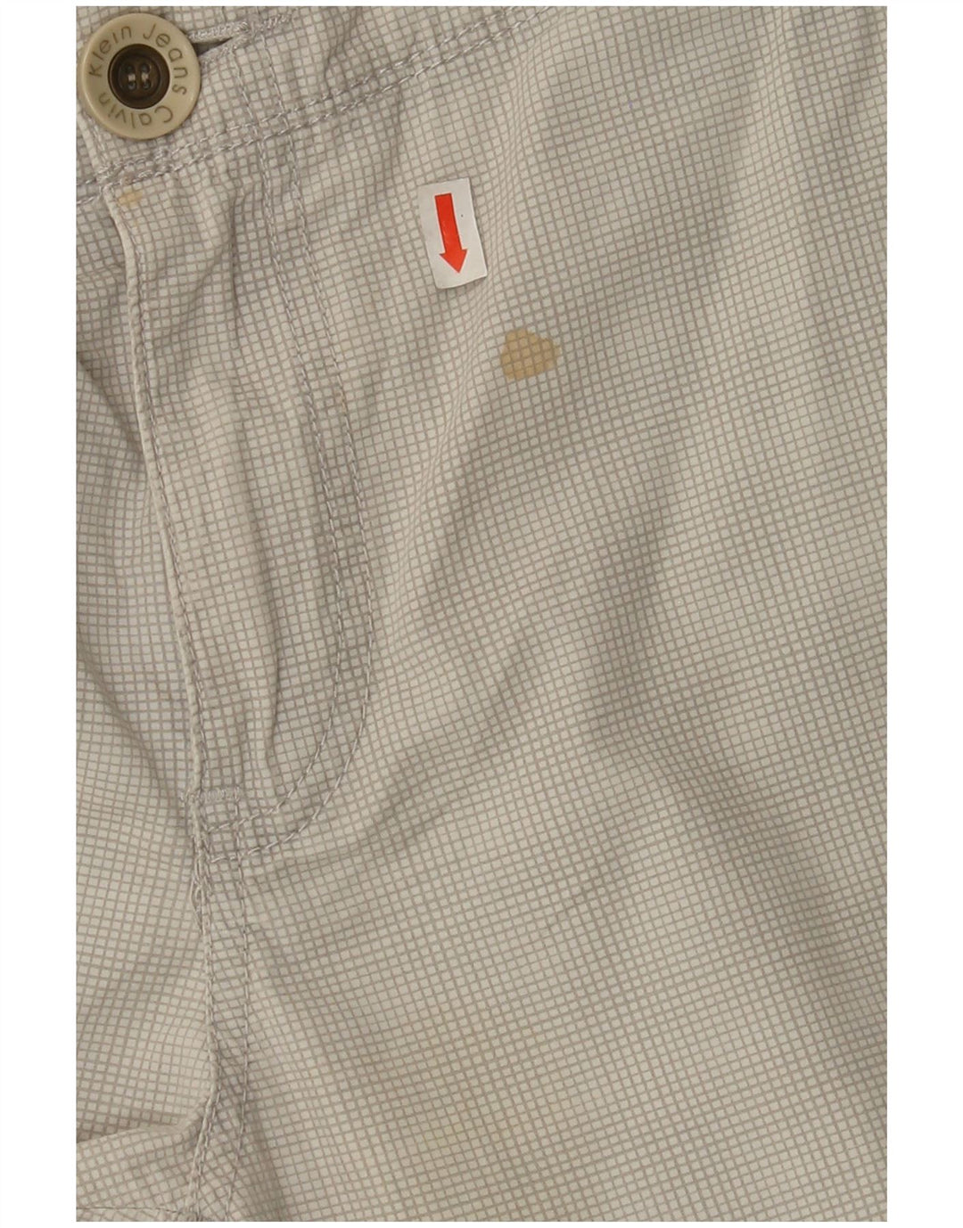 Shorts cargo masculino CALVIN KLEIN W33 algodão xadrez cinza médio