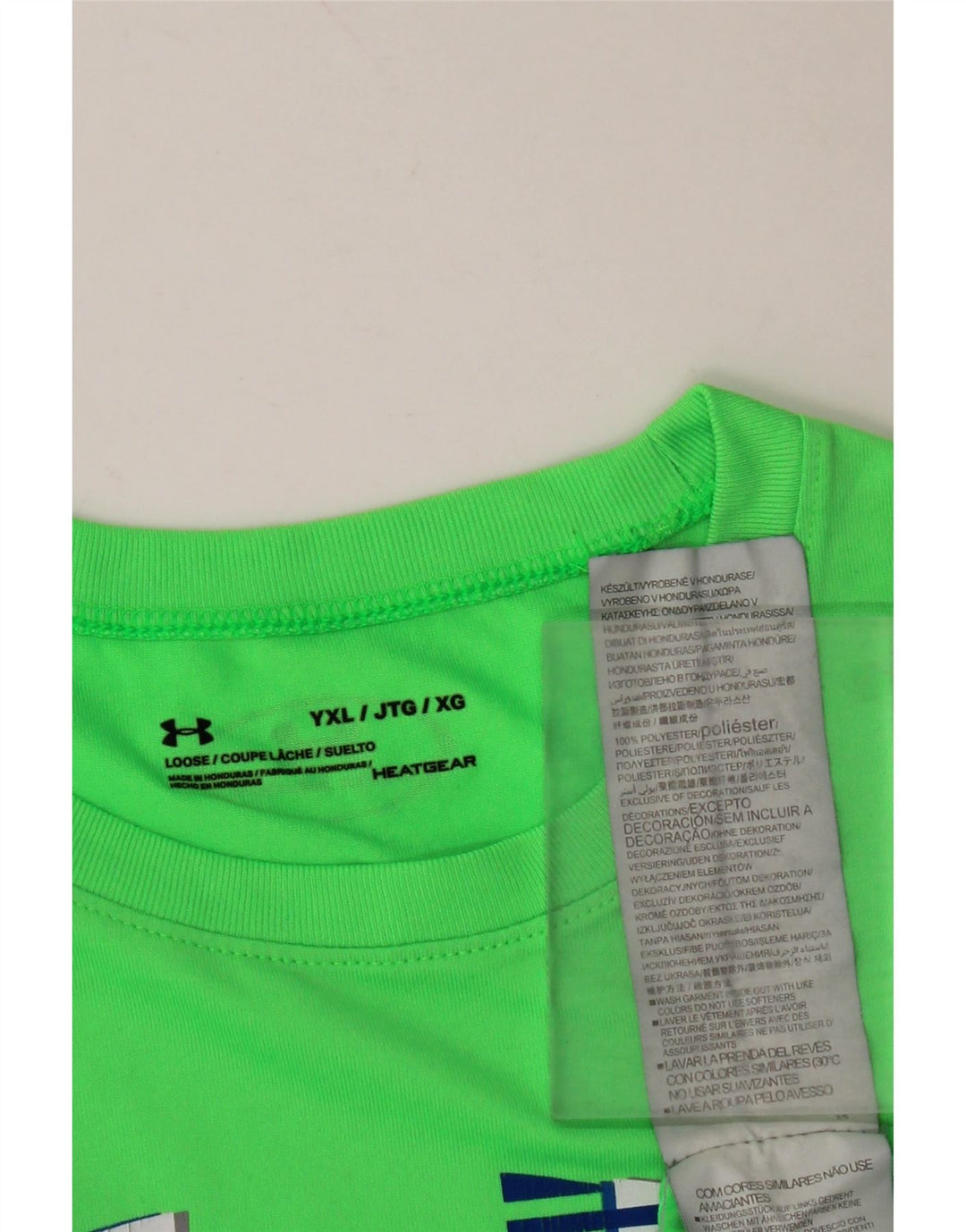 Camiseta gráfica UNDER ARMOUR Boys Heat Gear 13-14 anos XL verde