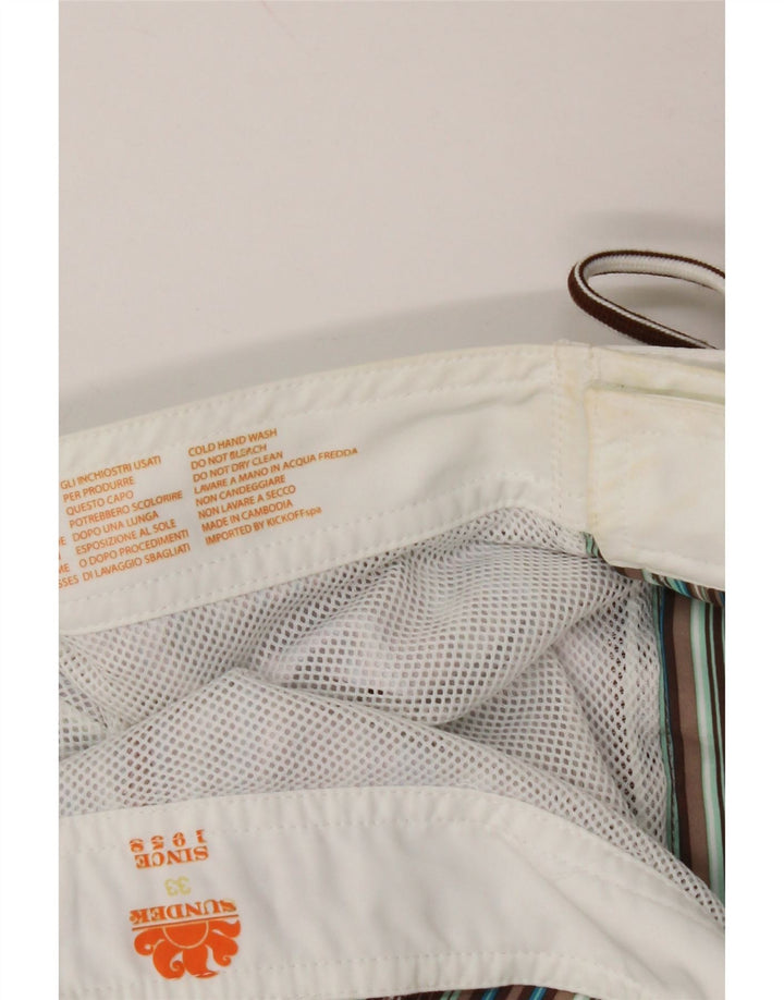 Shorts de natação masculino SUNDEK poliéster listrado multicolorido médio