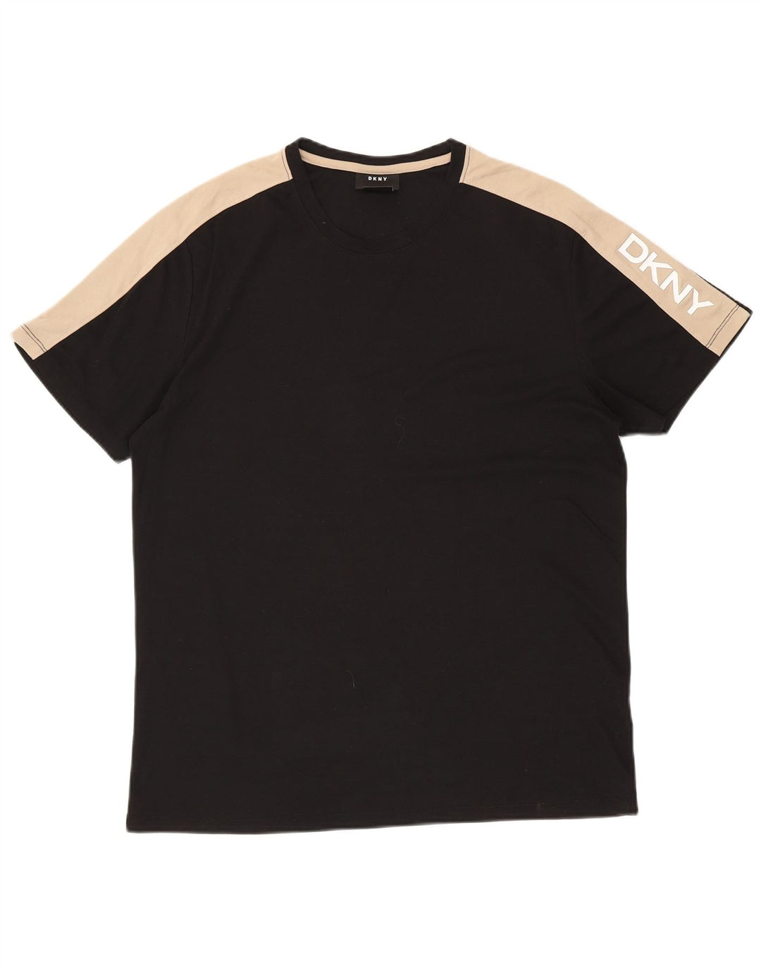Camiseta gráfica masculina DKNY Top grande de algodão colorido preto