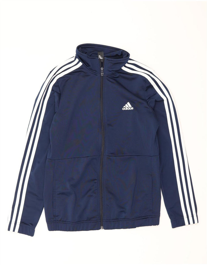 ADIDAS Womens Tracksuit Top Jacket UK 14 Médio Azul Marinho