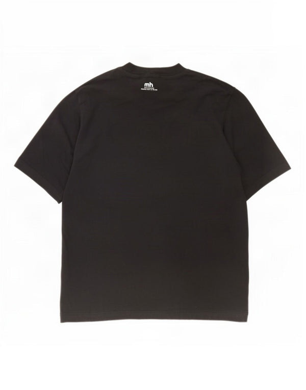 Adidas Mens Graphic T-Shirt Top Médio Algodão Preto