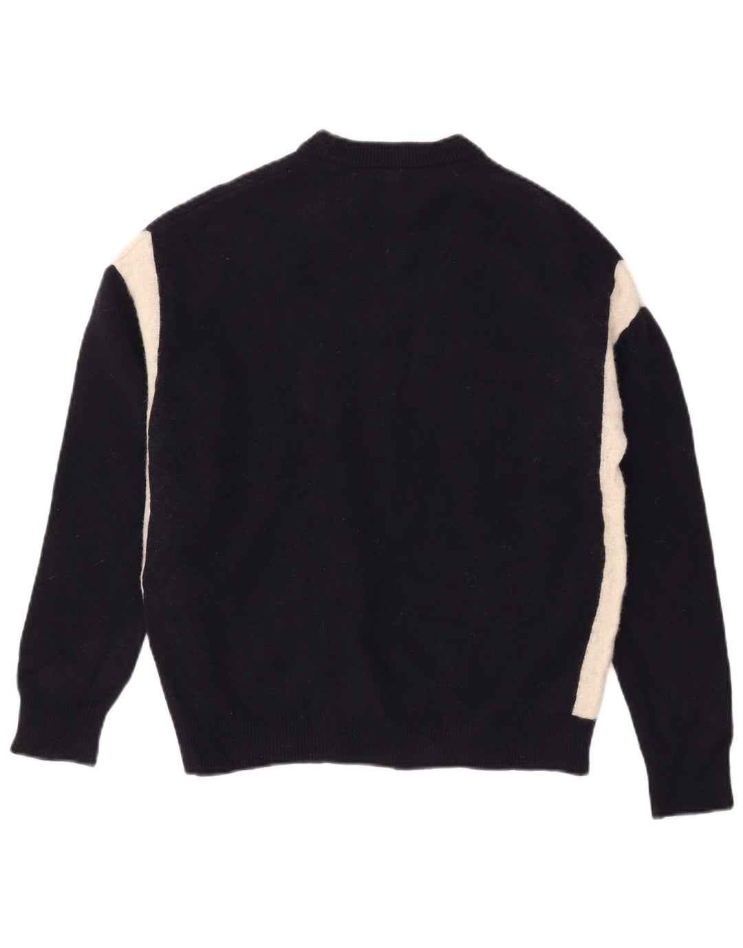 Suéter masculino Reiss com gola redonda e lã colorblock médio azul marinho