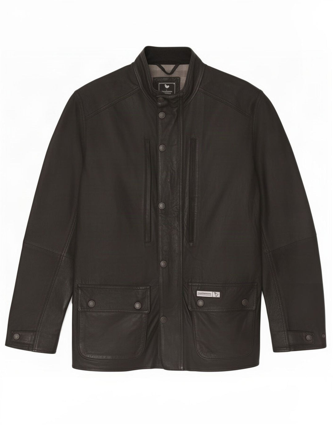 Jaqueta de couro masculina John Partridge UK 38 média preta