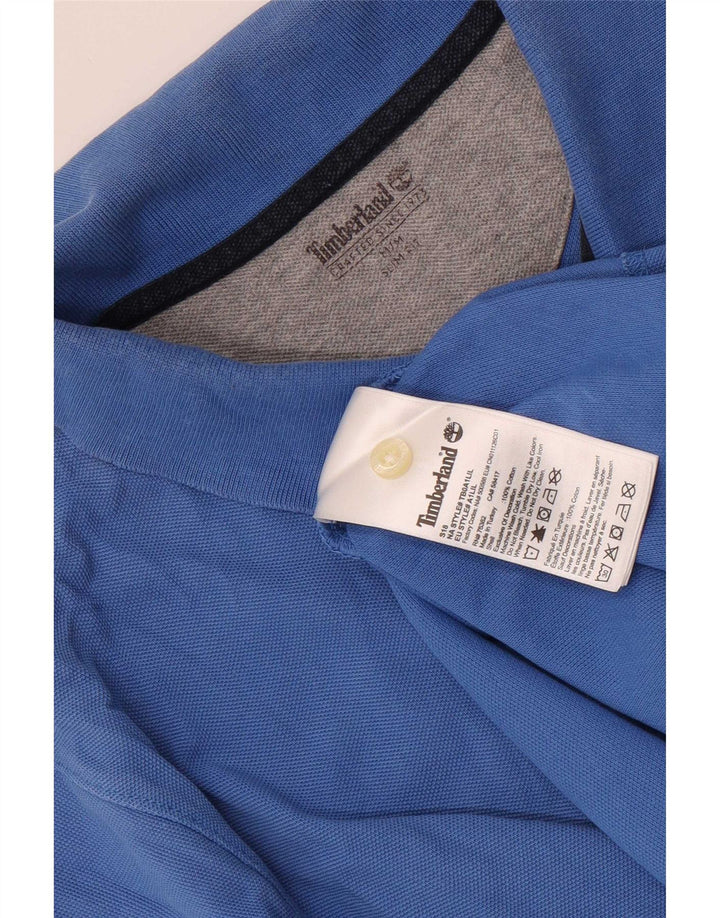 Camisa polo masculina Timberland Slim Fit médio azul algodão