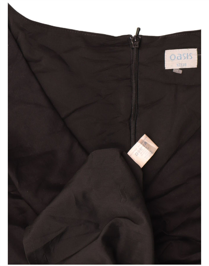 Vestido feminino Oasis com bainha UK 12 algodão preto médio