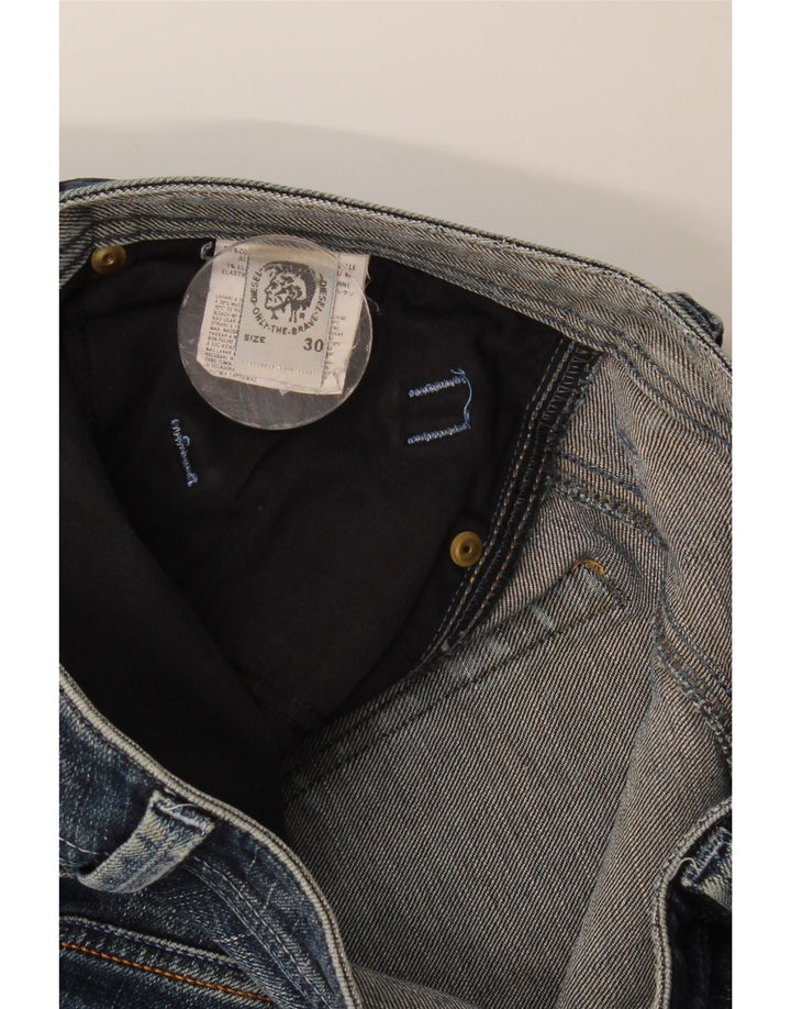 Jeans retos masculinos diesel desgastados W30 L28 algodão azul