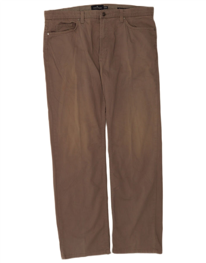 Calça casual reta masculina Marks & Spencer Blue Harbor W36 L31 cinza