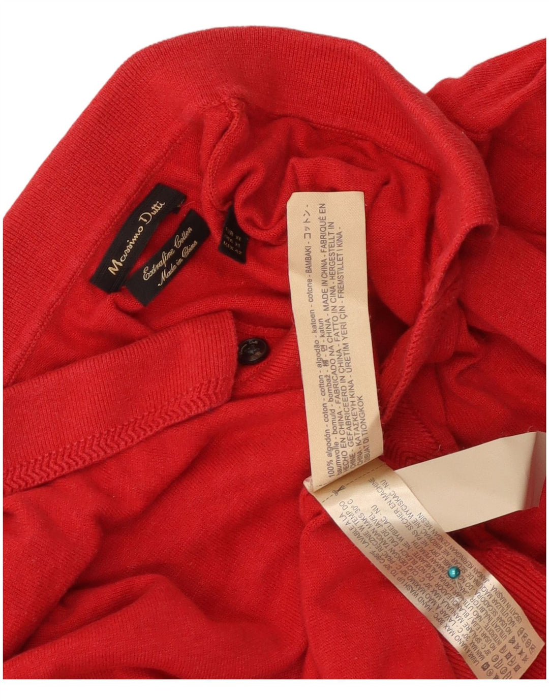 Suéter masculino Massimo Dutti com gola polo XL algodão vermelho
