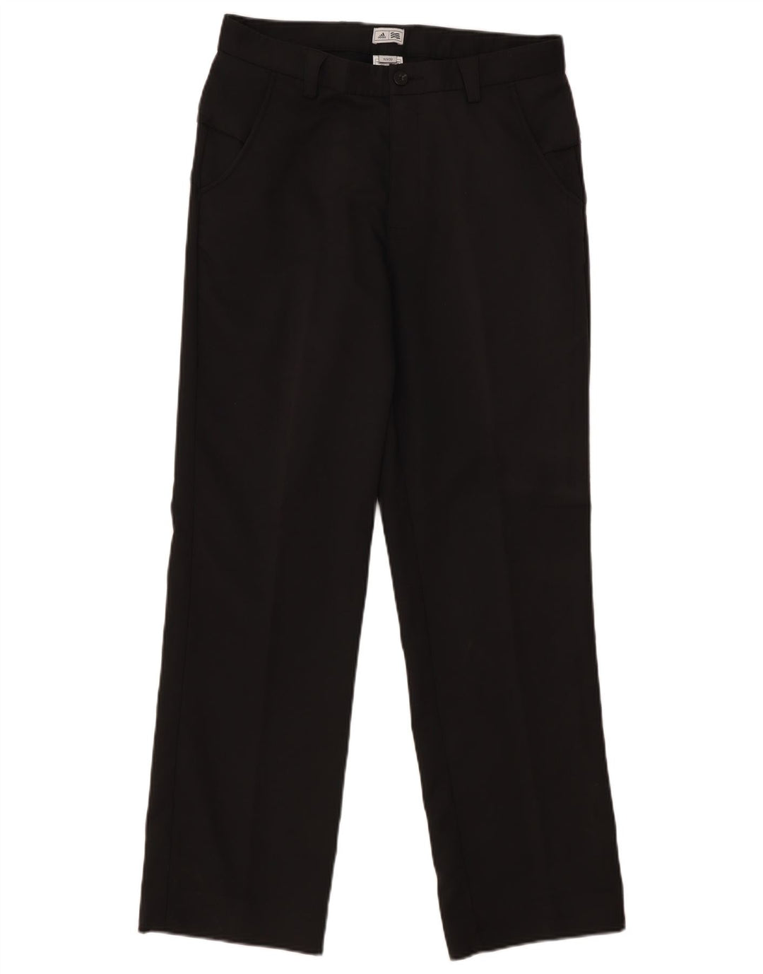 Calças casuais retas masculinas Adidas W32 L32 poliéster preto