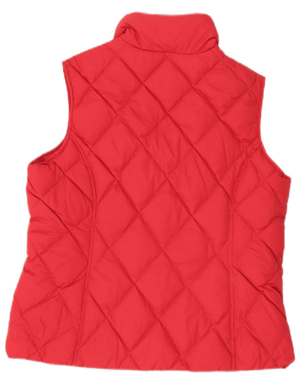 Lands End Womens Oversized acolchoado Gilet UK 10 pequeno vermelho nylon