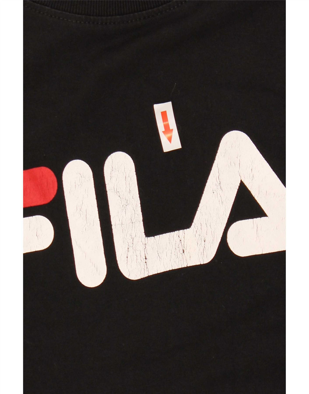 Fila Mens Graphic T-Shirt Top Médio Algodão Preto