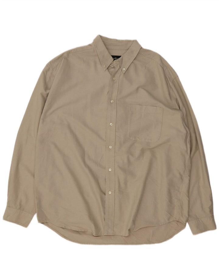 Camisa masculina EDDIE BAUER XL algodão bege