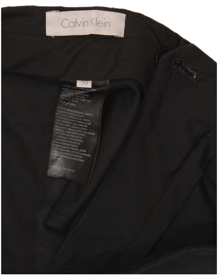 Calvin Klein masculino 2 botões 2 peças terno IT 50 grande W34 L33 lã preta