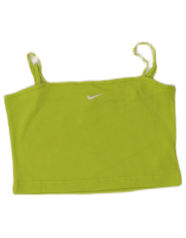 Top Nike Feminino Crop Cami UK 8 Pequeno Verde Algodão