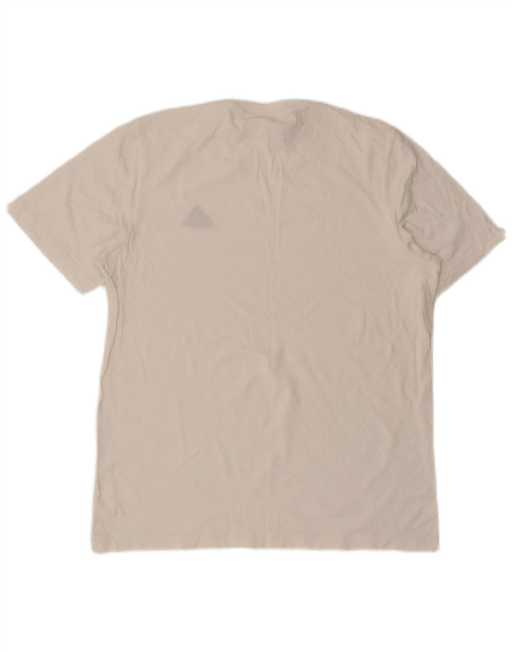 Adidas Mens Camiseta Top Médio Algodão Branco
