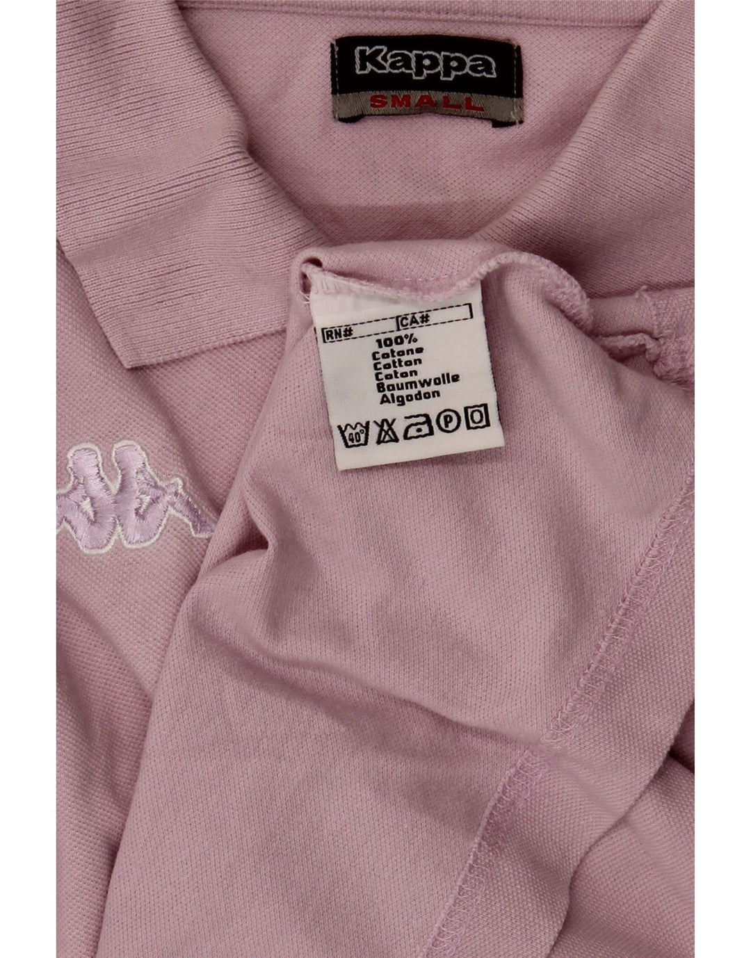 Camisa polo feminina oversized Kappa Reino Unido 10 pequeno algodão rosa