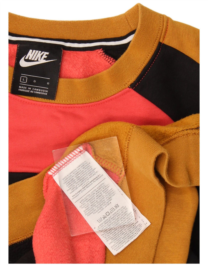 Moletom gráfico masculino Nike Jumper grande algodão colorblock multicolorido
