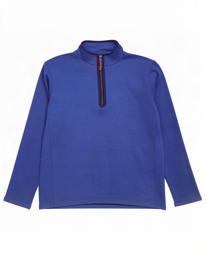 Mountain Warehouse Mens Zip Neck Moletom Jumper Grande Poliéster Azul